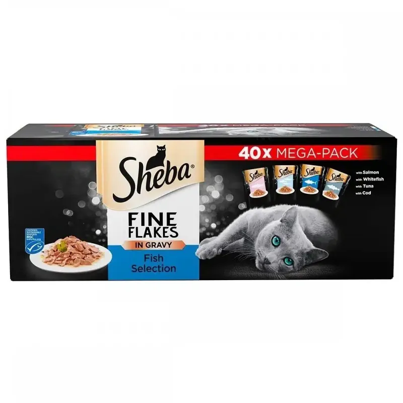 Sheba Fine Flakes Fish Menu 40×85 g (40x85g) - Populär