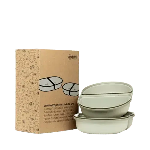 Hög kvalitet - SureFeed Extra Matskål – Grå / Delad 2-pack