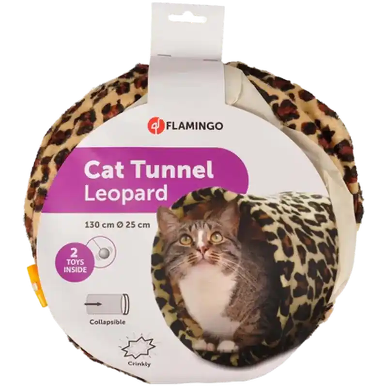 Flamingo Cat Tunnel Leopard Pattern 90cm - Rabatter