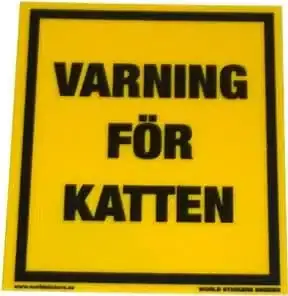 Bra pris just nu | Varning för katten skylt gul