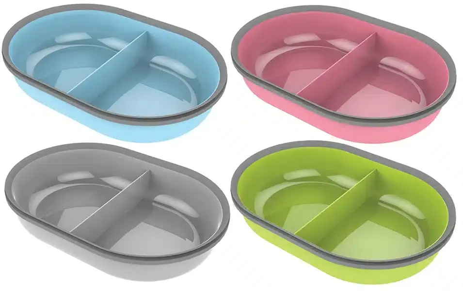 Nyligen lanserat - Microchip Pet Feeder skålar delad (Grön)