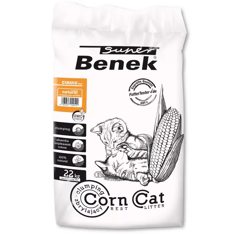 Super Benek Corn Cat Natural – 35 l (ca 22,5 kg) - Erbjudande