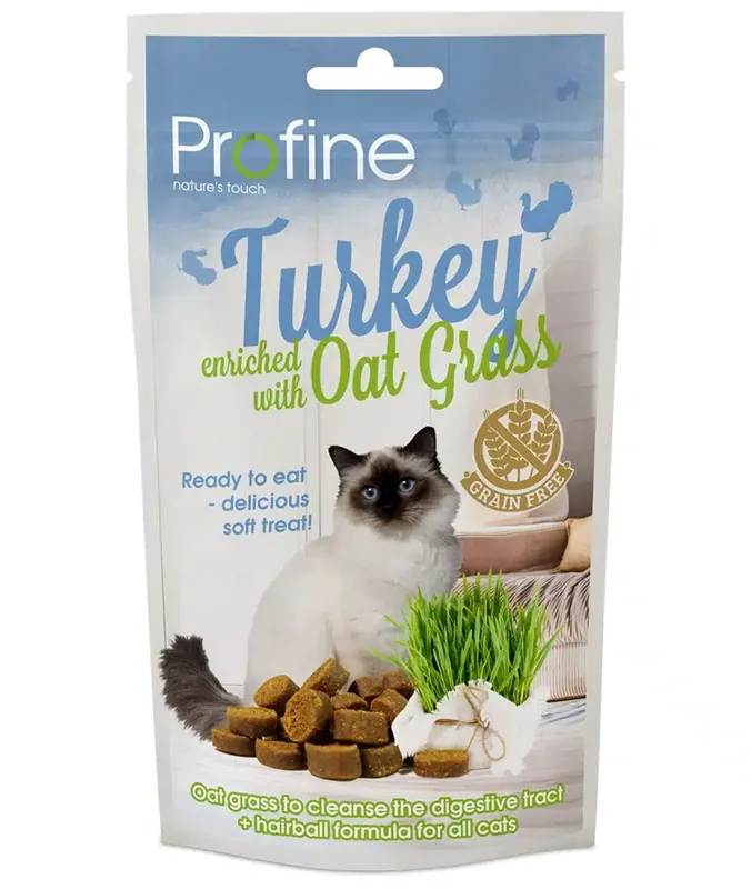 Väl omtyckt | Kattgodis Profine Cat Snack Turkey & Oat grass