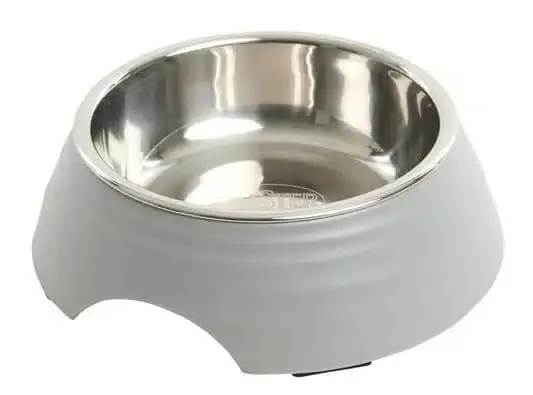 Kattmatskål Ripple matt grå (350 ml) - Passa på