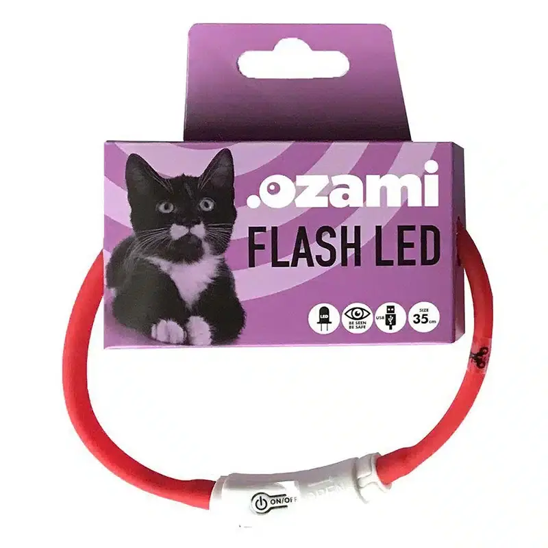Katthalsband LED röd | Favorit