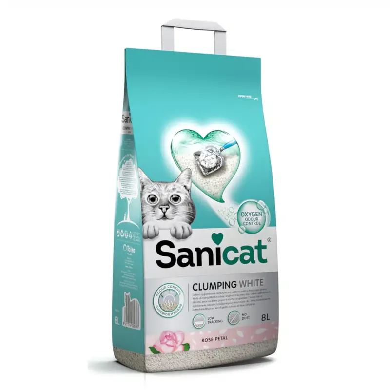 Sanicat Clumping White Rose – 8 l | Bara idag