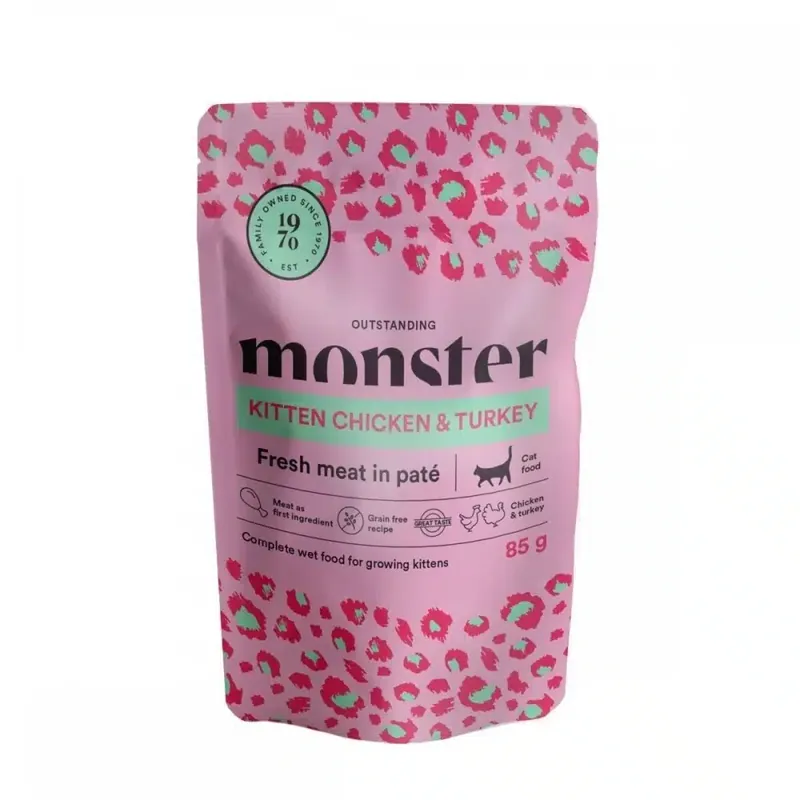 Monster Kitten Chicken & Turkey 85 g - Mycket efterfrågad
