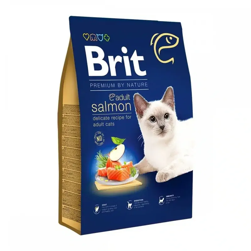 Expressfrakt | Brit Premium By Nature Cat Adult Salmon (8 kg)