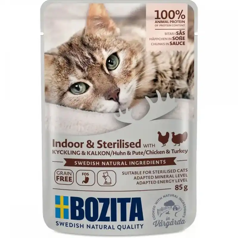 Bozita Indoor & Sterilised Kyckling & Kalkon i Sås 85 g | Direkt från tillverkaren
