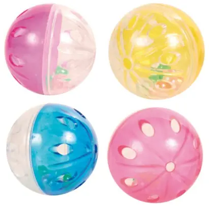 Boll med bjällra kattleksak 4-pack - Efterfrågad
