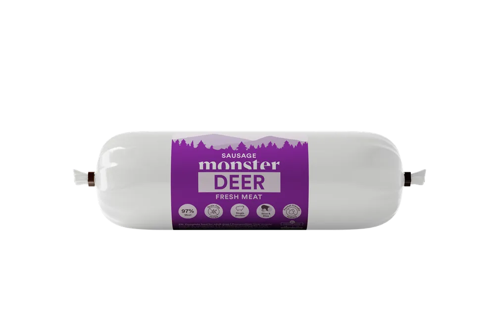 Riktigt fynd | Dog Sausage Deer Hundfoder - 12 x 200 g