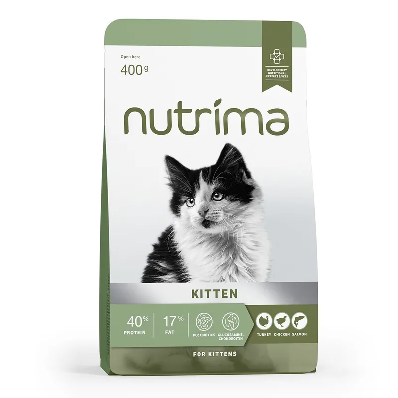 Nutrima Kitten Turkey, Chicken & Salmon Torrfoder till Kattunge - Ny lansering