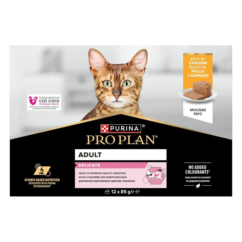Purina Pro Plan Cat Delicate Mousse Chicken Våtfoder till Katt 12x85 g | Prissänkt