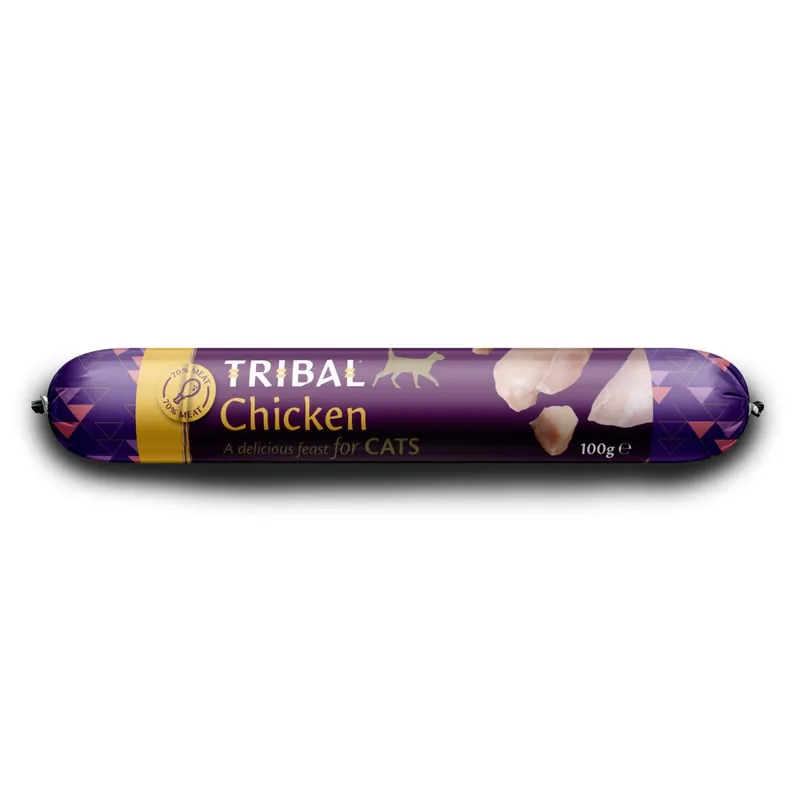 Tribal Cat Chicken Sausage Kattfoder 100 g | Under begränsad tid