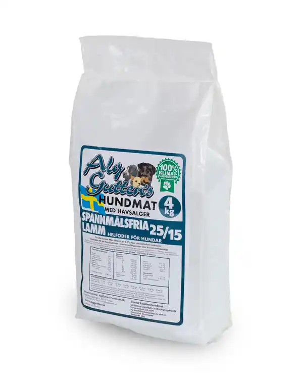 Nedsatt pris - Spannmålsfritt Hundfoder Lamm 25/15 - 4 kg