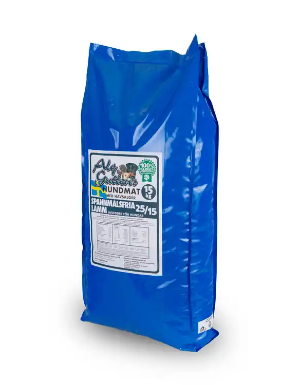 Spannmålsfritt Hundfoder Lamm 25/15 - 15 kg | Snabb frakt