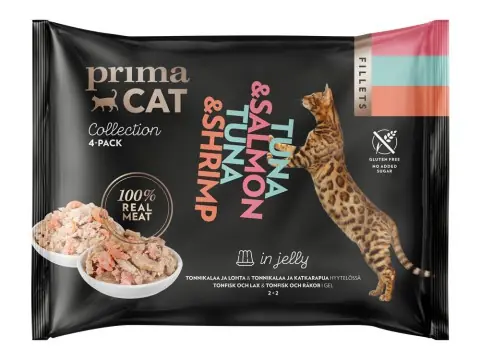 Deal | Kattfoder i Gelé Mix Lax & Räka - 4 x 50 g