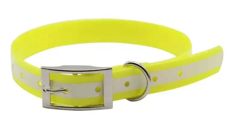 Halsband TPU + reflex gul, två storlekar - Expressleverans