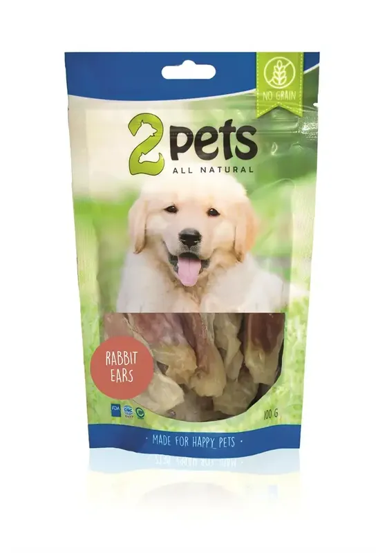 Toppkvalitet | 2Pets Dogsnack Rabbit Ears 100g