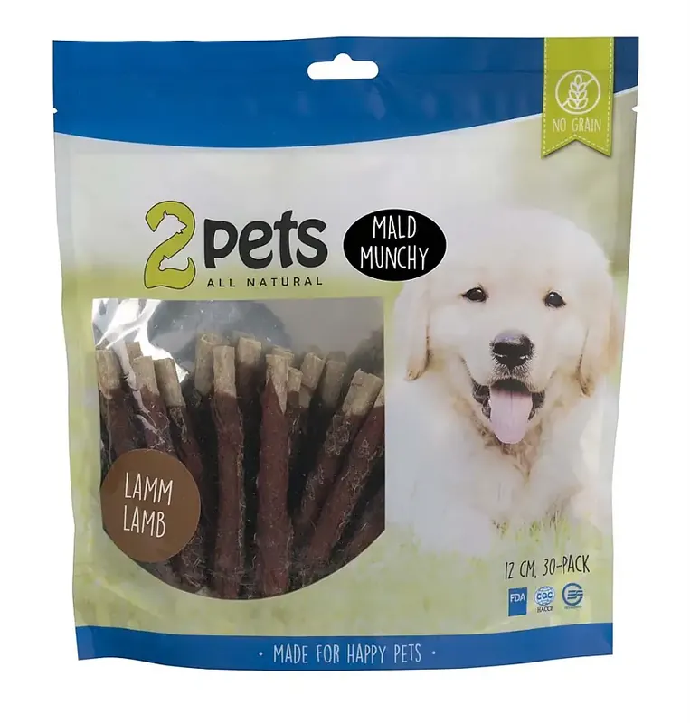 Rabatter - 2Pets Tuggpinnar, Mald, lamm, 12cm, 30-p, 400g