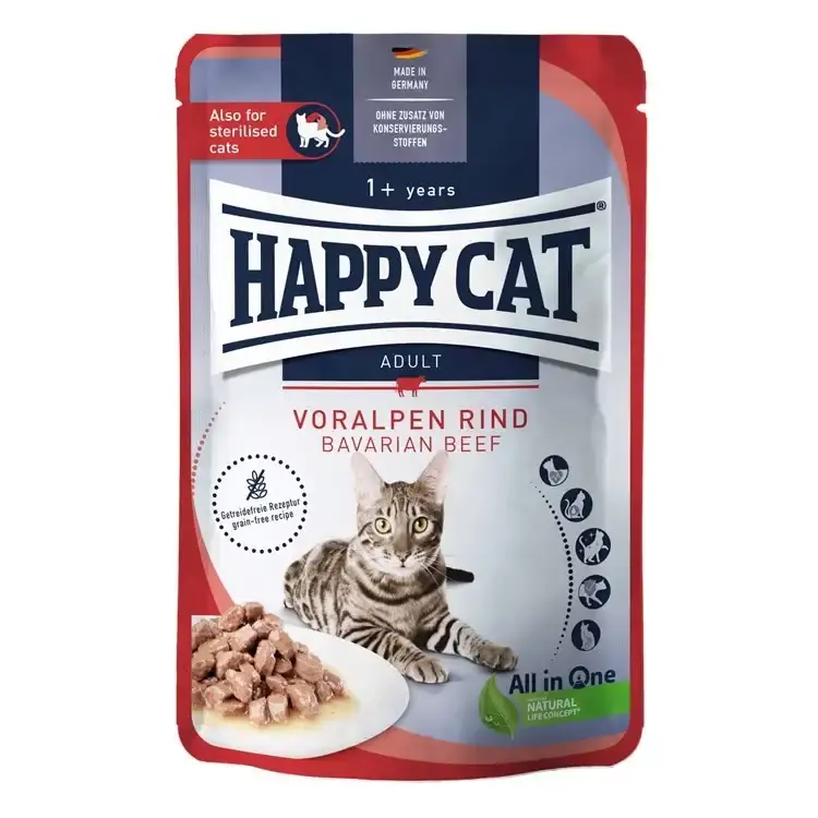 Köp nu - Happy Cat våt/sås, Nötkött, 85g