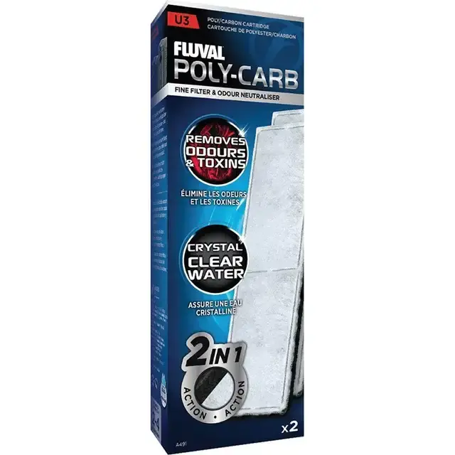 Bra pris just nu | Fluval U3 Poly-Carb – Polyester/Kolfilter – 2-pack