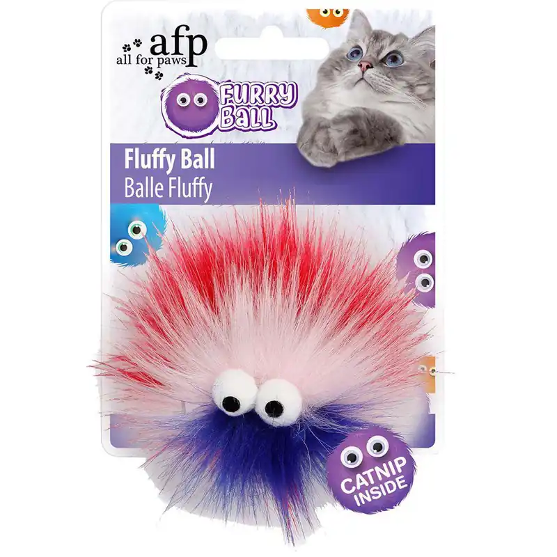 Fluffyball Rosa Kattleksak – Fluffig boll | Expressfrakt