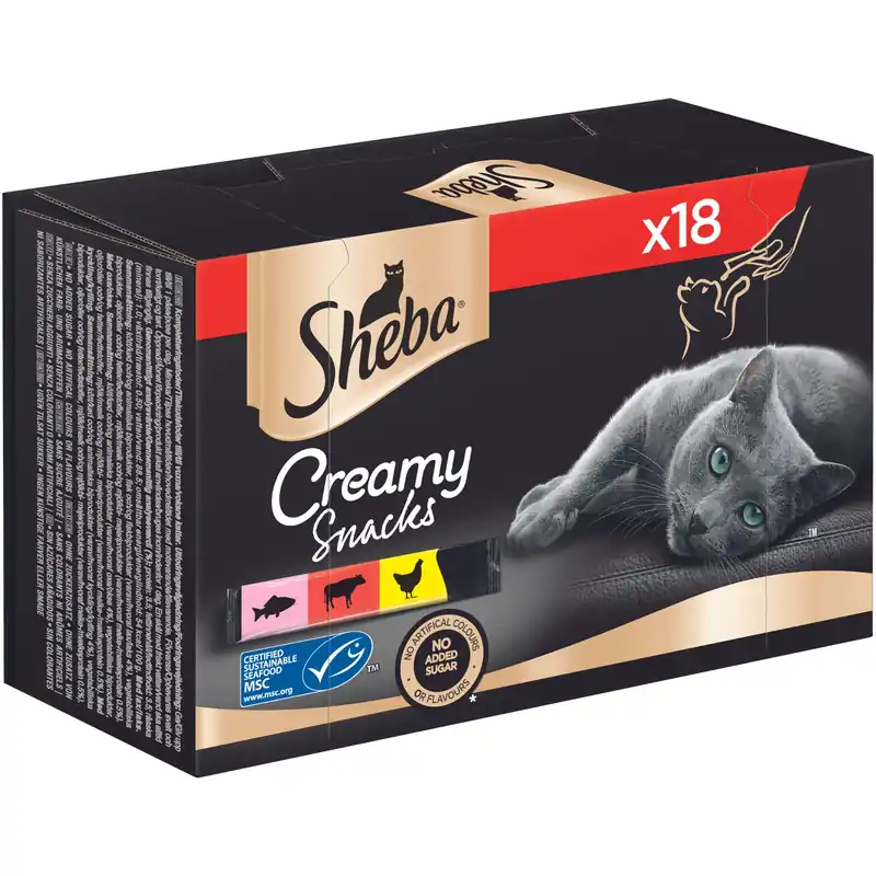 Sheba Creamy Snacks Multipack – 18 x 12 g - Precis inkommet