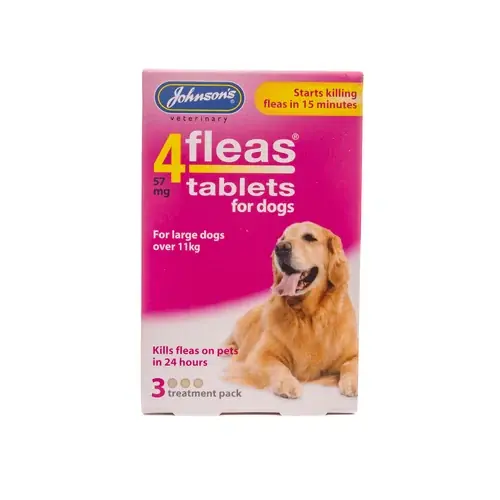 Rea - Johnsons 4 Fleas Tablets For Dogs Over 11kg 3”s