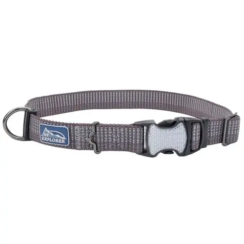 K9 Explorer® Brights Reflective Adjustable Dog Collar, Grey Large - Köp nu