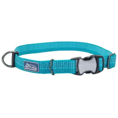 Efterfrågad | K9 Explorer® Brights Reflective Adjustable Dog Collar, Teal Medium