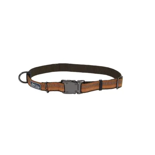 K9 Explorer® Reflective Adjustable Dog Collar, Brown Large | Premium