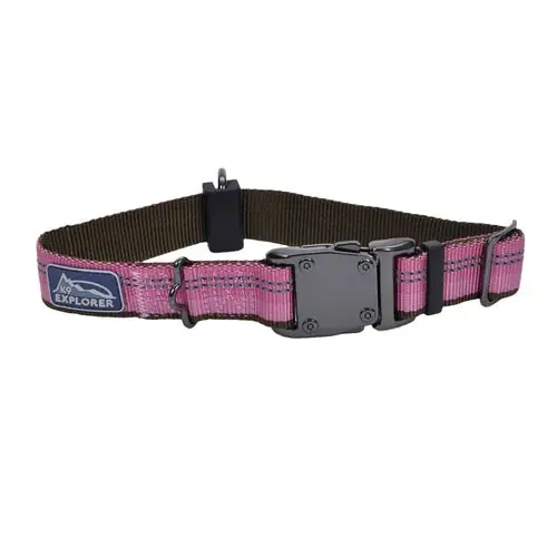 K9 Explorer® Reflective Adjustable Dog Collar, Rosebud Medium - Väl omtyckt