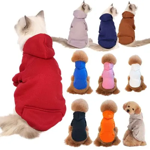 Bästa pris | Maglia per Gatti con Cappuccio ”Basic” e Taschino