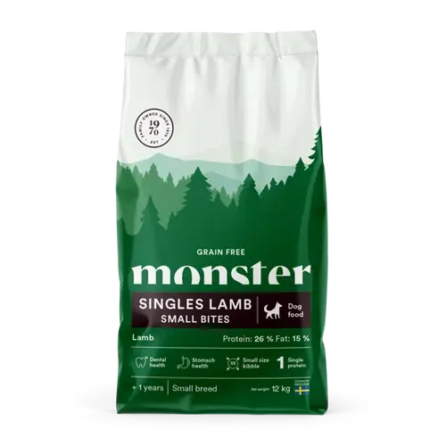 Expressfrakt | Monster Dog Gf Singles Lamb Small Bites – 12 KG