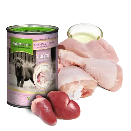 Natures Menu Junior Chicken & Turkey Can 400gm - Nyhet i sortimentet