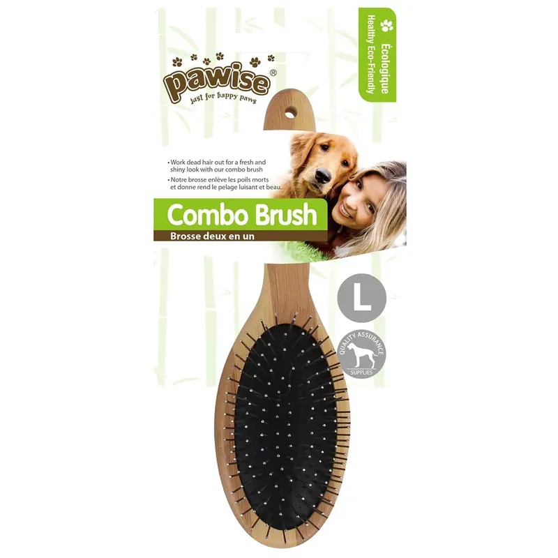 Pawise Combo brush Borste Trä Dubbel L - Outlet