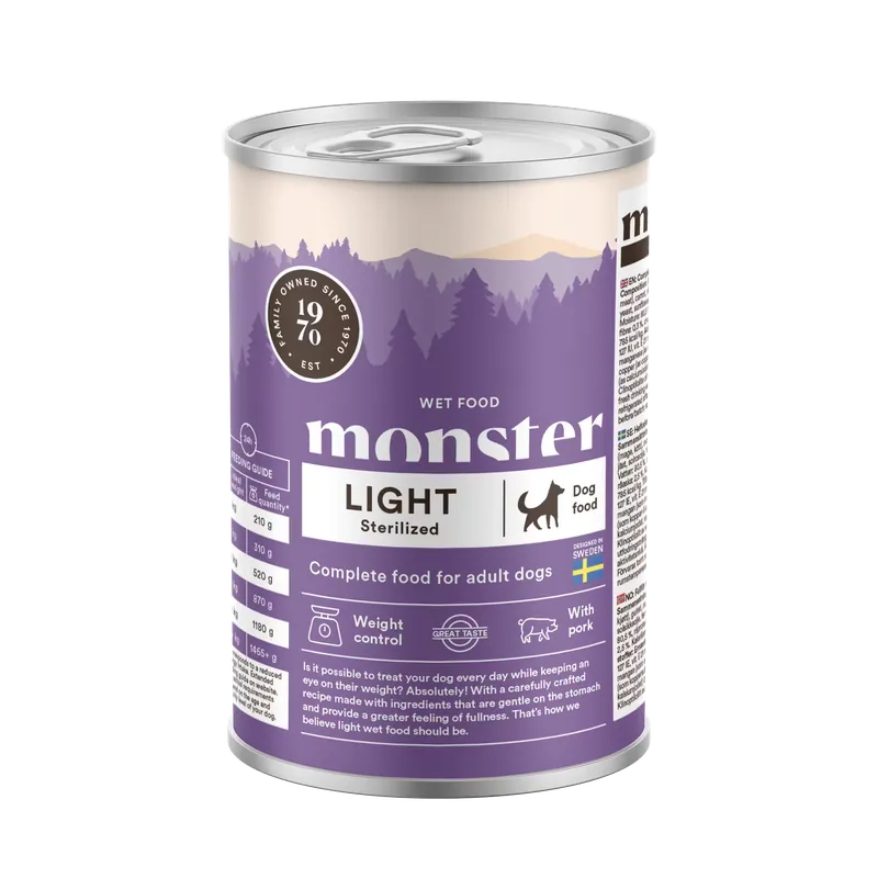 Monster Light/Sterilized Burk 400 gr | Premium