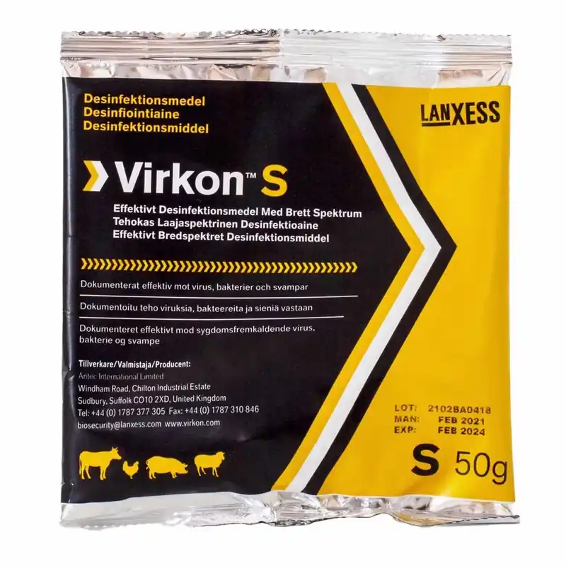 Virkon S 50gr Desinfektionsmedel - Gratis retur