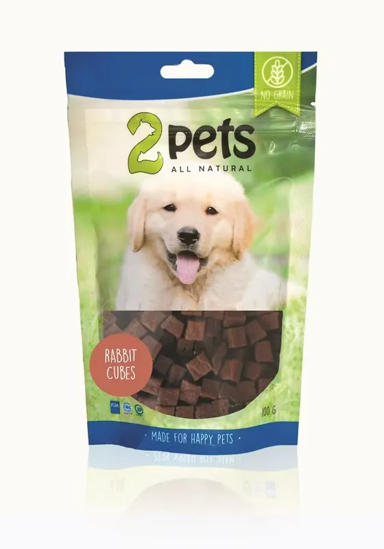2pets Dogsnack Rabbit Cubes, 100 g - Topprodukt