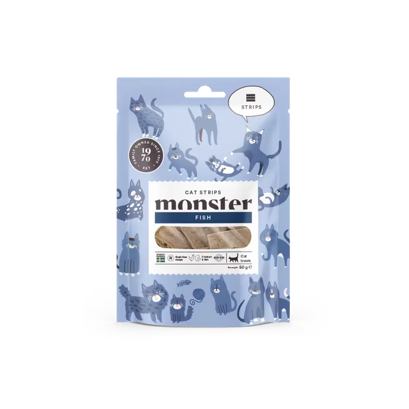 Kanonpris | Monster Cat Strips Fish 50 gr