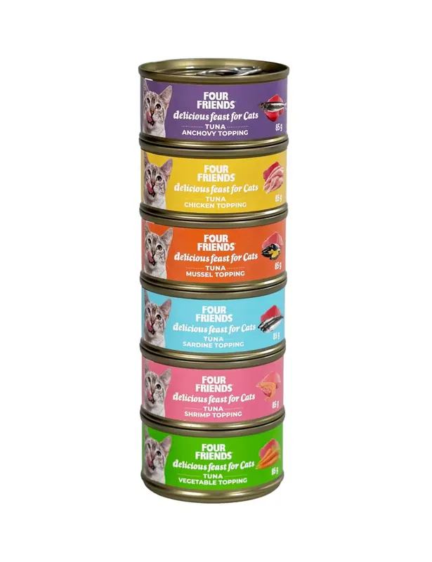 Expressfrakt | Four Friends Delikatess Mix 6-pack a´ 85 gr- våtfoder