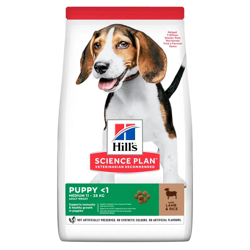 Extra bra pris - HILL‘S SCIENCE PLAN Medium Valpfoder med Lamm & Ris (2,5 kg /12 kg)