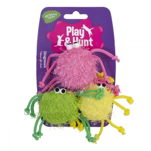 Kattleksak Glittrande Spindlar 3pack 5cm - Sänkt pris