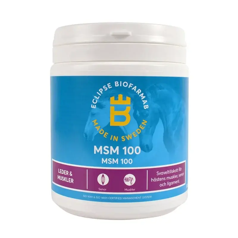 MSM 100 500g – Hovar, Muskler, Senor & Ligament – ECLIPSE BIOFARMAB - Efterfrågad